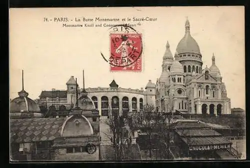 AK Paris, La Butt Montmartre et le Sacré-Coeur