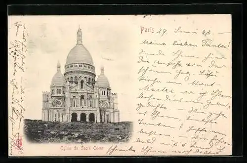 AK Paris, Église du Sacré-Coeur de Montmartre