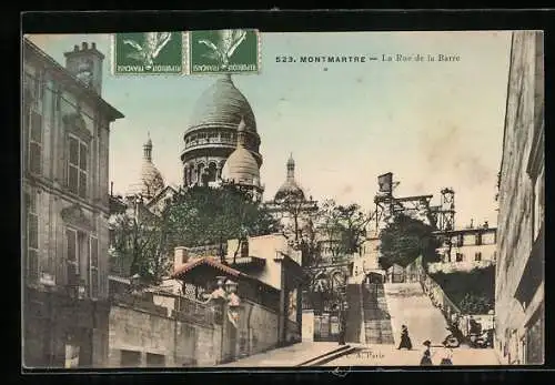 AK Paris, Sacré-Coeur de Montmartre, La Rue de la Barre