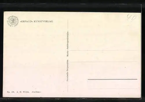 Ölgemälde-Imitations-AK Erpaco-Kunstverlag Nr. 478: A. M. Wirth, Caritas, Junge Mutter mit Kind bei den Nonnen