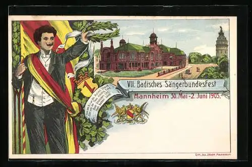 Lithographie Mannheim, VII. Badisches Sängerbundesfest 1903
