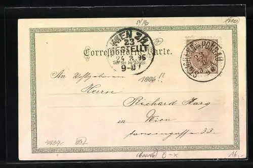 Lithographie St. Johann i. Pongau, Gasthaus, Liechtenstein-Klamm, Ortsansicht