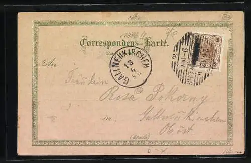 Lithographie St. Pölten, Rathausplatz, Englisches Stift, Hotel Pittner, Lehrerseminar