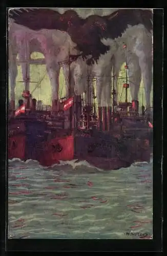 Künstler-AK Adolf Karpellus: Karte des Österreichischen Flottenvereins zu Gunsten der Kriegsfürsorge