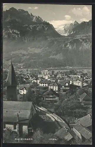 AK Meiringen, Ortsansicht mit Bergen