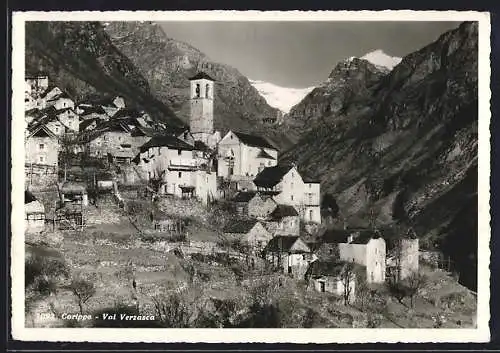 AK Corippo, Ortsansicht aus der Vogelschau