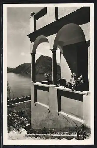 AK Ruvigliana /Lugano, Villa Lucertola, Terrasse mit Seeblick