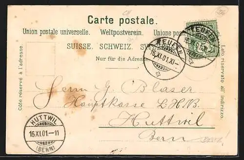 Lithographie Seealp /Appenzeller Land, Gasthaus am Bergsee