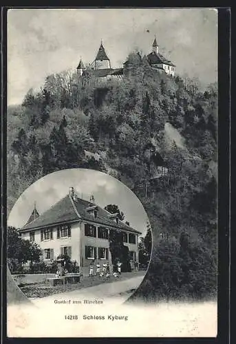 AK Kyburg, Ansicht vom Schloss mit Gasthof zum Hirschen