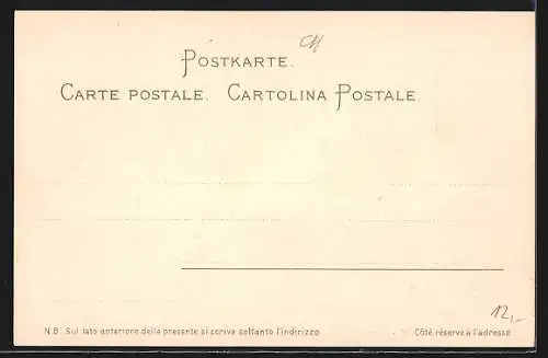 Lithographie Canobbio, Strassenpartie am Wasser