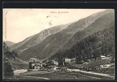 AK Brennerbad, Panorama mit Station