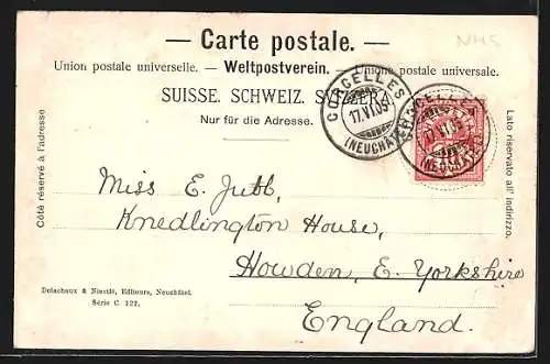 AK Neuchâtel, Le port, Dampfer Helvetie im Hafen