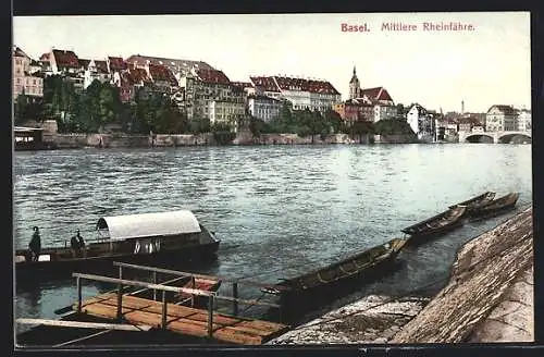AK Basel, Mittlere Rheinfähre