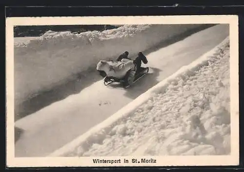 AK St. Moritz, Rodler beim Wintersport