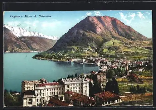 AK Lugano, Gesamtansicht mit Monte San Salvatore