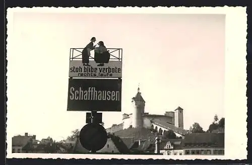 AK Schaffhausen, Stadtschild und Schloss