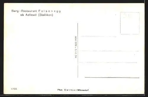 AK Adliswil, Ortsansicht und Berg-Restaurant Felsenegg