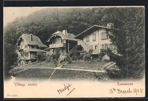 AK Lausanne, Häuser am Waldrand