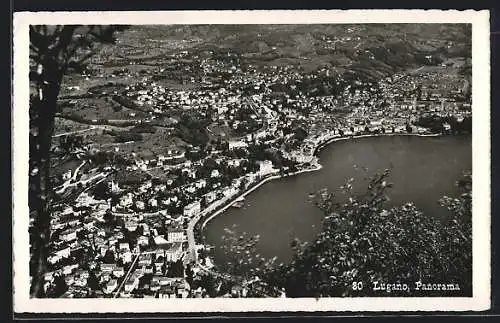 AK Lugano, Panorama, Luftbild