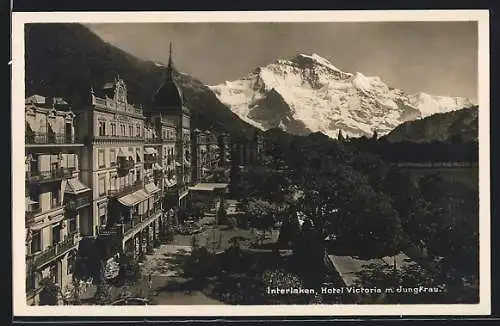 AK Interlaken, Hotel Victoria mit Jungfrau