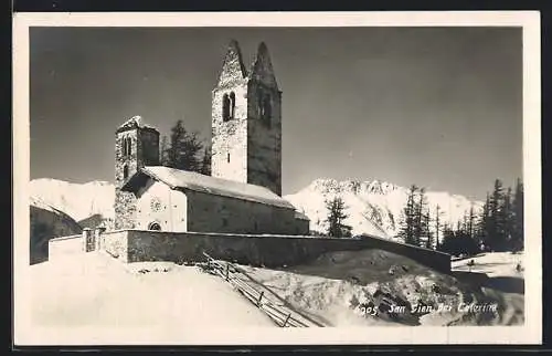 AK Celerina, San Gian, Kirche im Winter