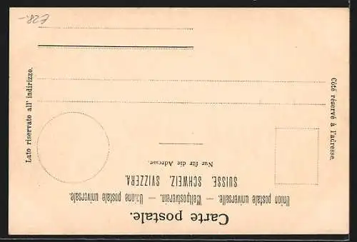 AK Luzern, Kapellbrücke und Wasserturm