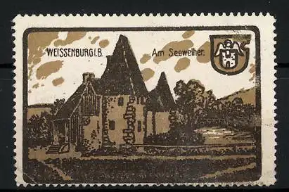 Reklamemarke Weissenburg i. B., am Seeweiher, Stadtwappen