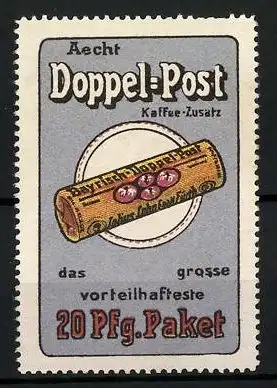 Reklamemarke Aecht Doppel-Post Kaffee-Zusatz, Schachtel Kaffee