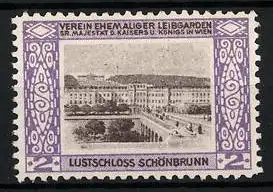 Reklamemarke Wien, Lustschloss Schönbrunn, Verein ehemaliger Leibgarden