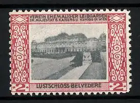 Reklamemarke Wien, Lustschloss Belvedere, Verein ehemaliger Leibgarden