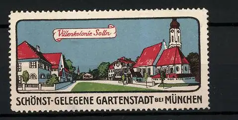 Reklamemarke Solln, Villenkolonie mit Kirche