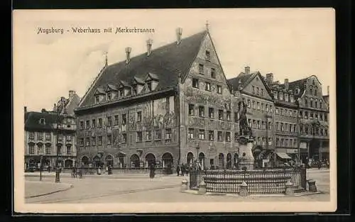 AK Augsburg, Weberhaus mit Marktbrunnen