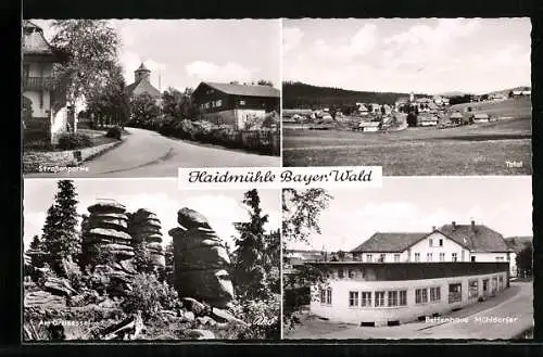 AK Haidmühle /Bayer. Wald, Bettenhaus Mühldorfer, Am Dreisessel, Strassenpartie