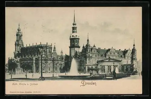 AK Dresden, Katholische Kirche und Schloss