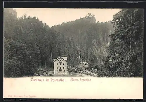 AK Hohnstein / Sächs. Schweiz, Gasthaus im Polenzthal