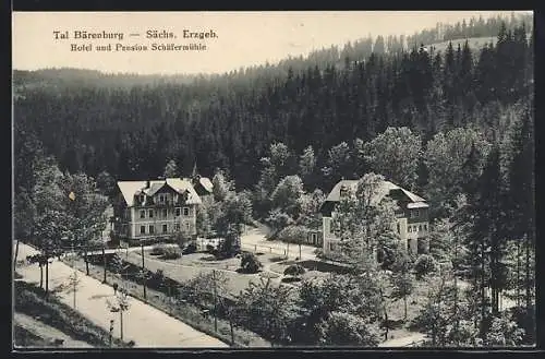 AK Bärenburg / Sächs. Erzgebirge, Hotel und Pension Schäfermühle