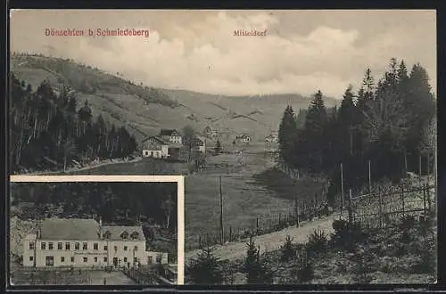 AK Dönschten, Gasthof Waldesruh und Mitteldorf