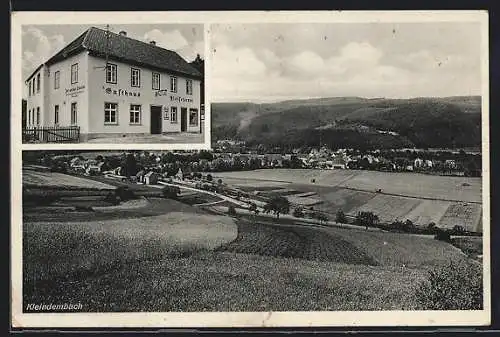 AK Kleindembach, Gasthaus zur guten Quelle, Panorama