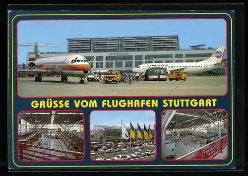 AK Stuttgart, Flughafen mit Flugzeugen, Innenansichten