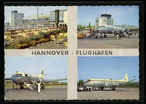 AK Hannover, Flughafenrestaurant und Ansichten vom Rollfeld