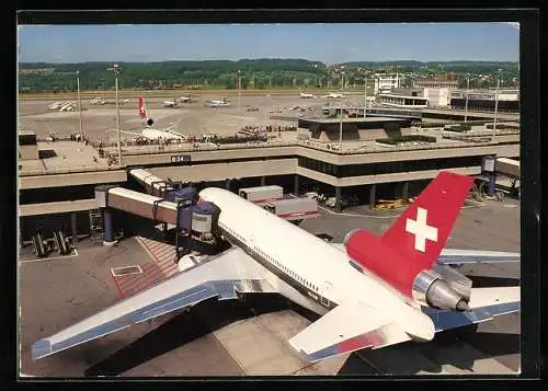 AK Zürich, Swissair Maschine auf dem Flughafen