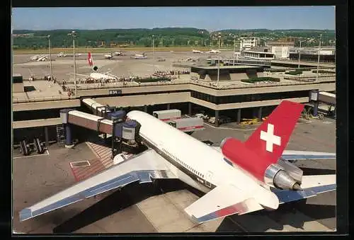 AK Zürich, Swissair Maschine auf dem Flughafen