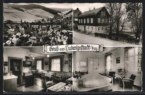 AK Ludwigstadt /Bay., Gasthaus und Pension zur Eisenbahn