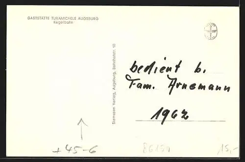 AK Augsburg, Gaststätte Turamichele, Kegelbahn