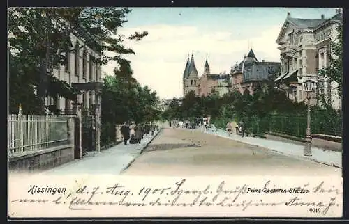 AK Bad Kissingen, Prinz-Regenten-Strasse mit Kirche