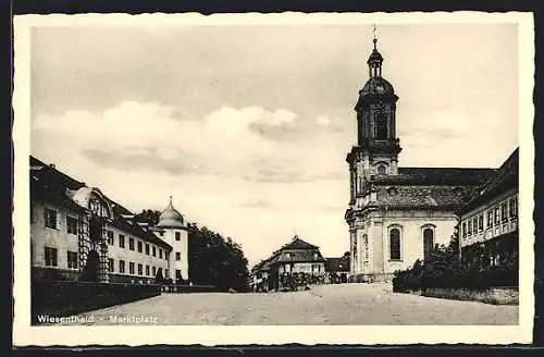 AK Wiesentheid, Ortspartie mit Marktplatz