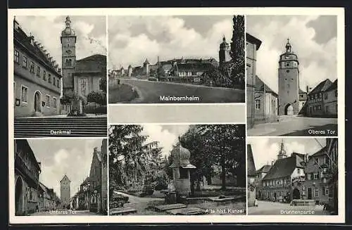 AK Mainbernheim, Denkmal, Alte historische Kanzel, Brunnenpartie