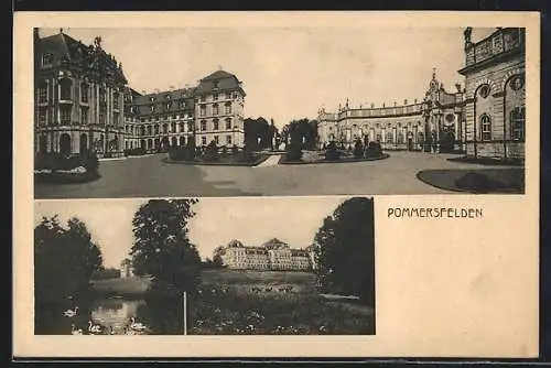 AK Pommersfelden, Schloss Pommersfelden mit Schlosspark