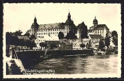 AK Neuburg a. D., Flüchtlingstreffen 1949, Blick zum Schloss