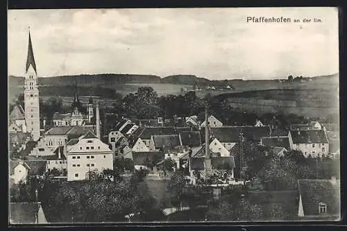 AK Pfaffenhofen an der Ilm, Teilansicht mit Kirche